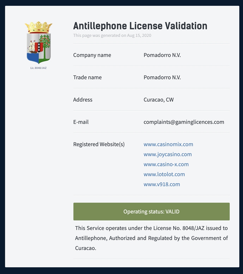 カジノエックスライセンス