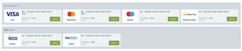 1xBetの入金方法